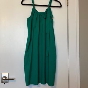 Kelly Green knee Length adjustable strap dress